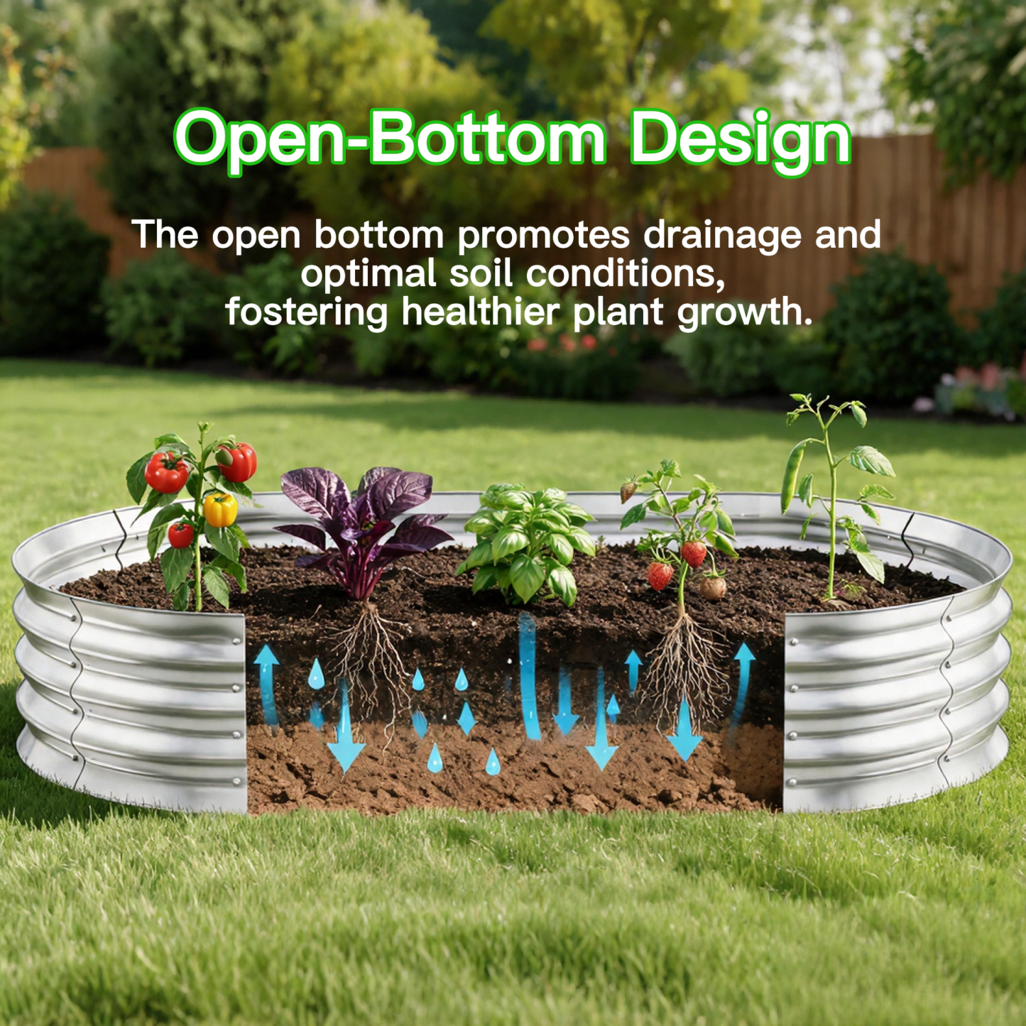 Auroral Zone 4x2x1ft Galvanized Raised Garden Bed Outdoor Metal Planter Box for Vegetables Flowers Herbs