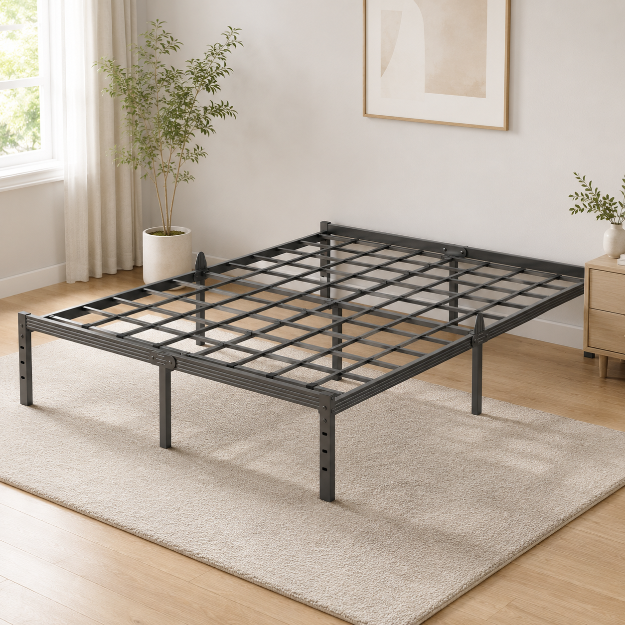 AURORAL ZONE Metal Bed Frame Platform, No Box Spring Needed, Easy Assembly, Noise Free