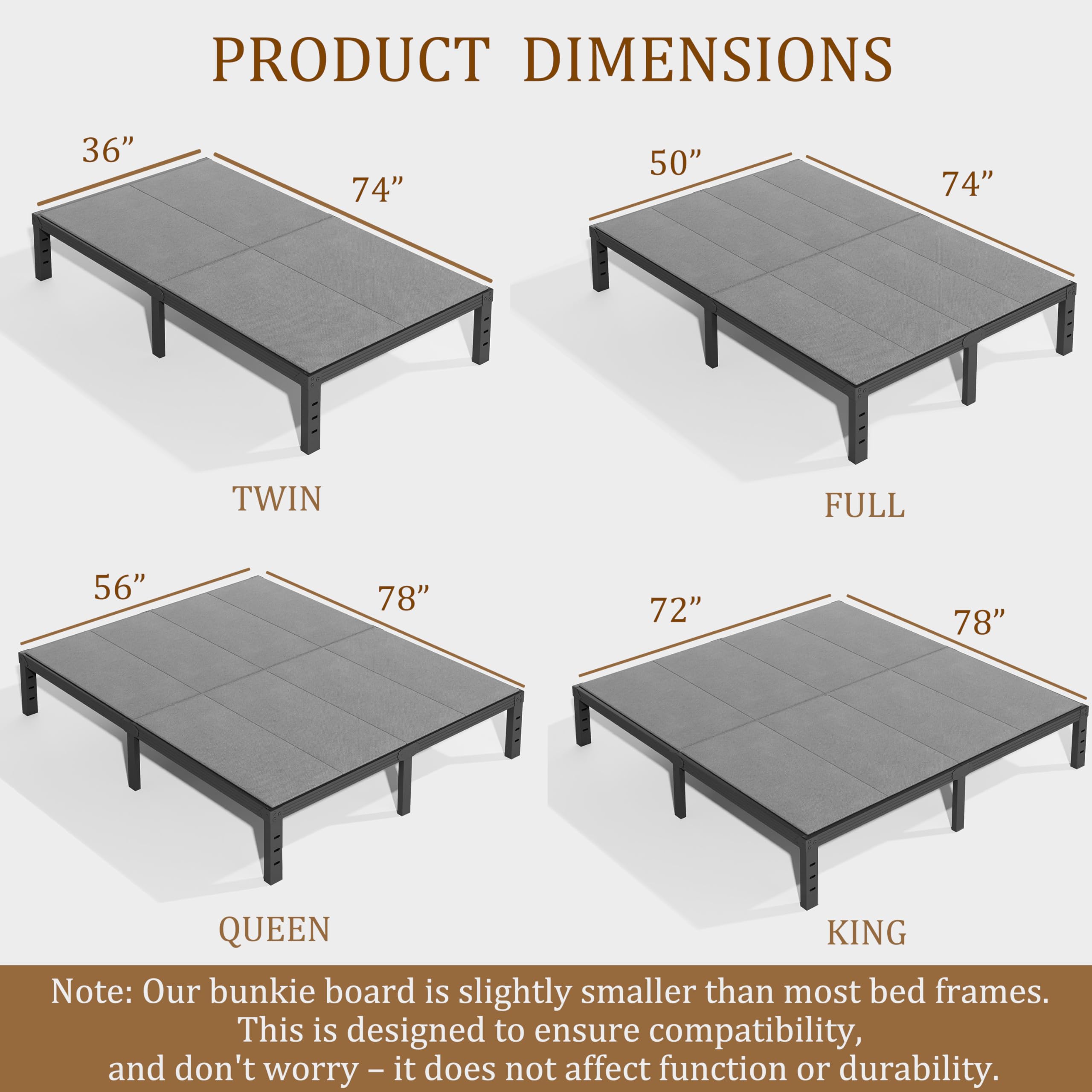 Bunkie Board, Under Mattress Support Board, Foldable Low Box Spring, Breathable Bunky Boards, Light & Thin & Noise Minimizing, Whole Bed Boards Design