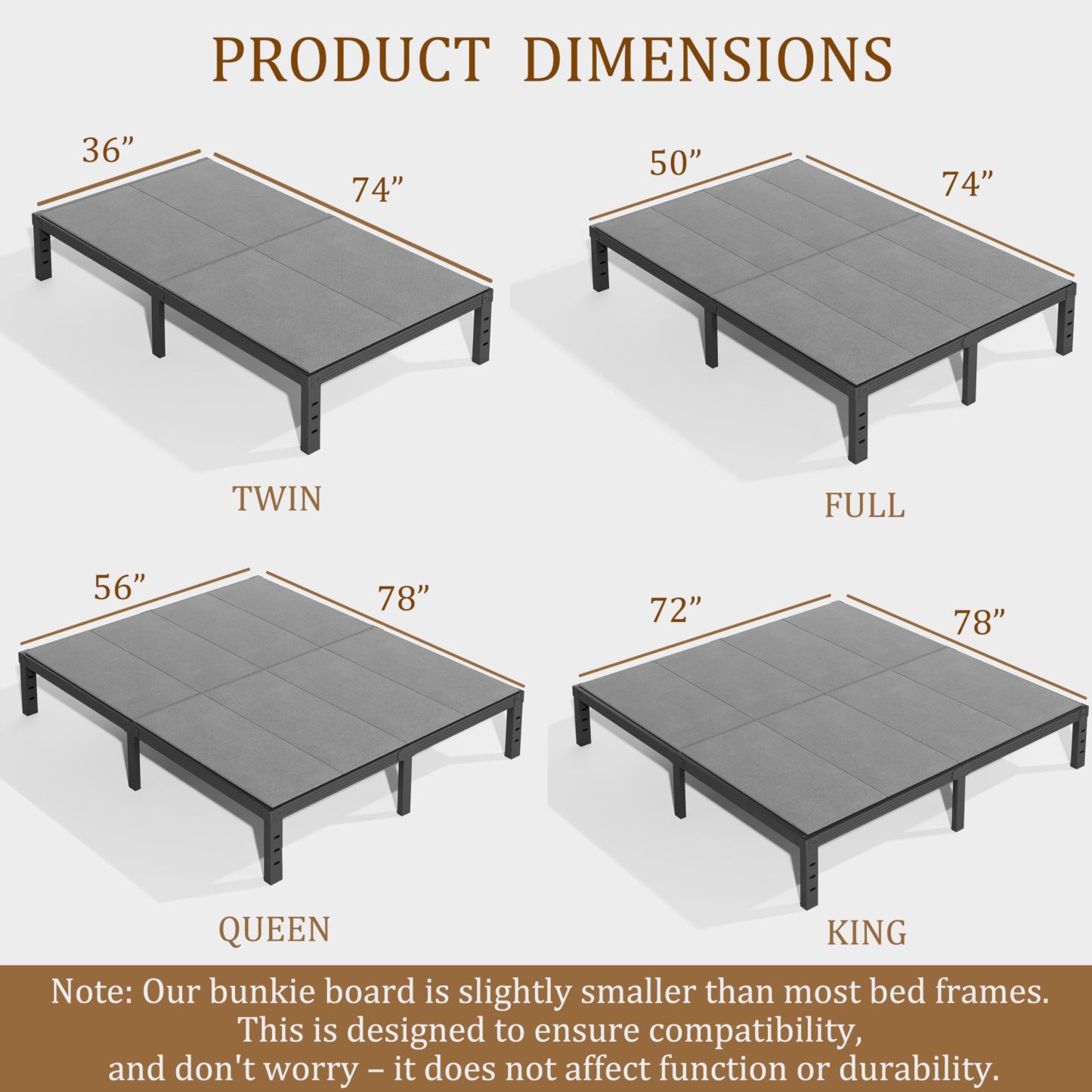 Bunkie Board, Under Mattress Support Board, Foldable Low Box Spring, Breathable Bunky Boards, Light & Thin & Noise Minimizing, Whole Bed Boards Design