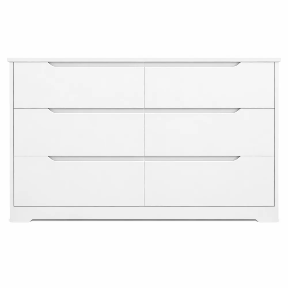 Cassettiera Bianca 6 Cassetti per Camera e Soggiorno