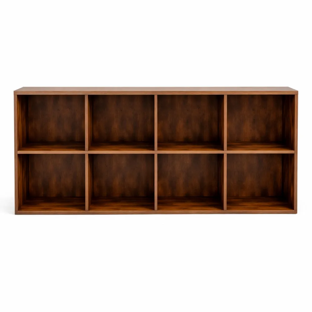 Libreria a 8 Cubi con Dispositivi Antiribaltamento, Mobile Contenitore per Interni 121,5 x 29 x 61 cm (Marrone)