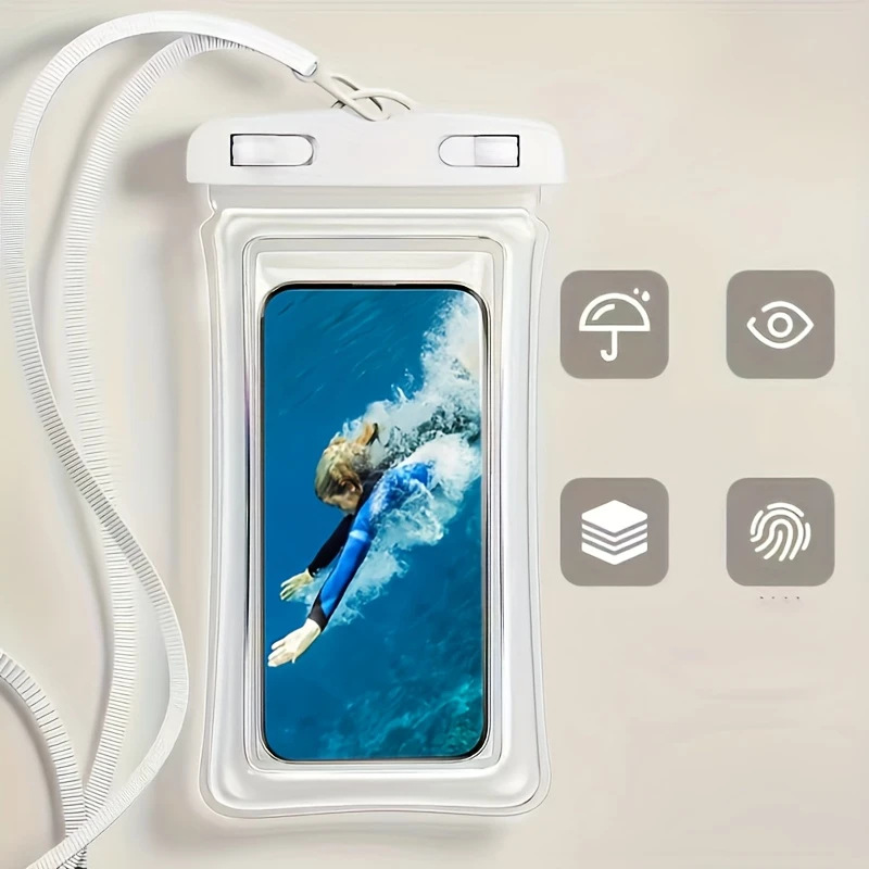 Touchscreen waterproof bag for phones with 8-level waterproofing
