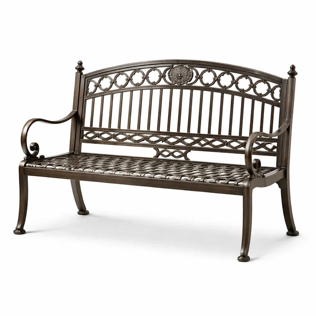 Gartenbank aus Schmiedeeisen Antikbraun-nestzorae