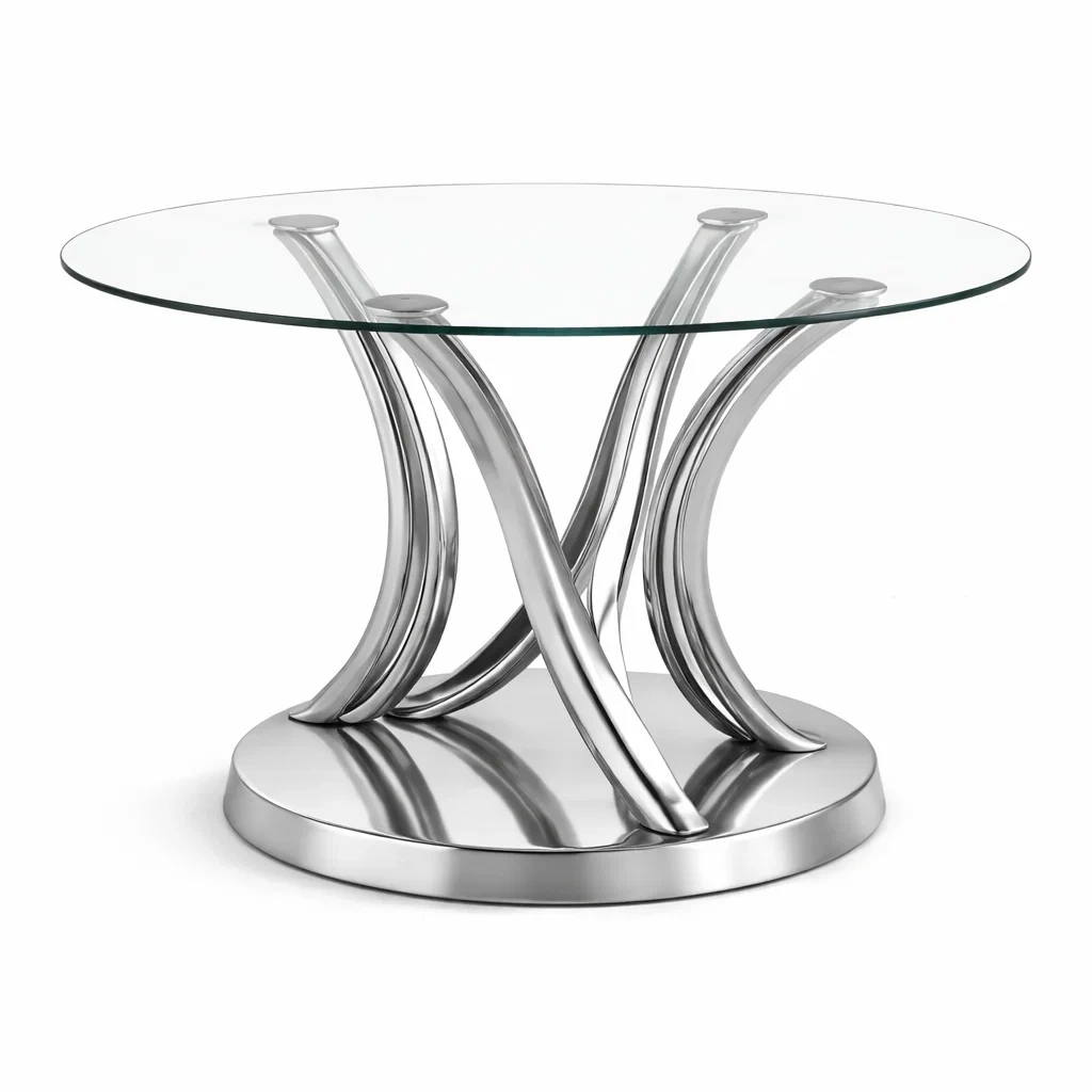 Tisch rund aus Glas und Metall-nestzorae