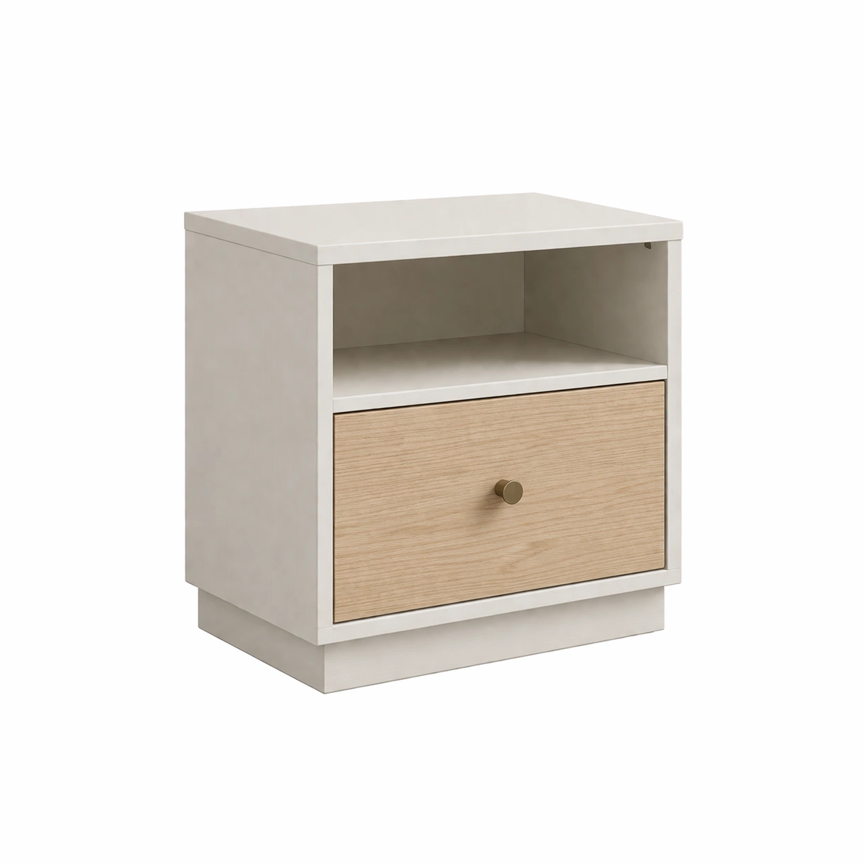 Nachttisch Holzfaserplatte Weiß-FURNSENO