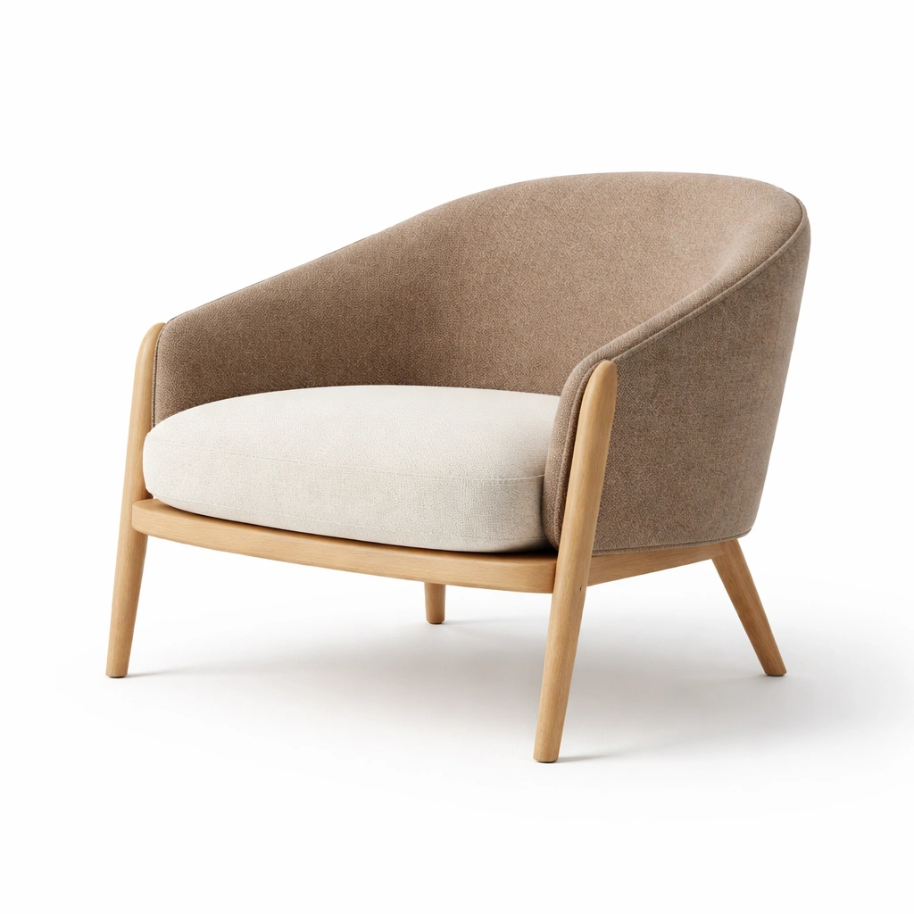 Sessel stoff eiche beige braun-FURNSENO