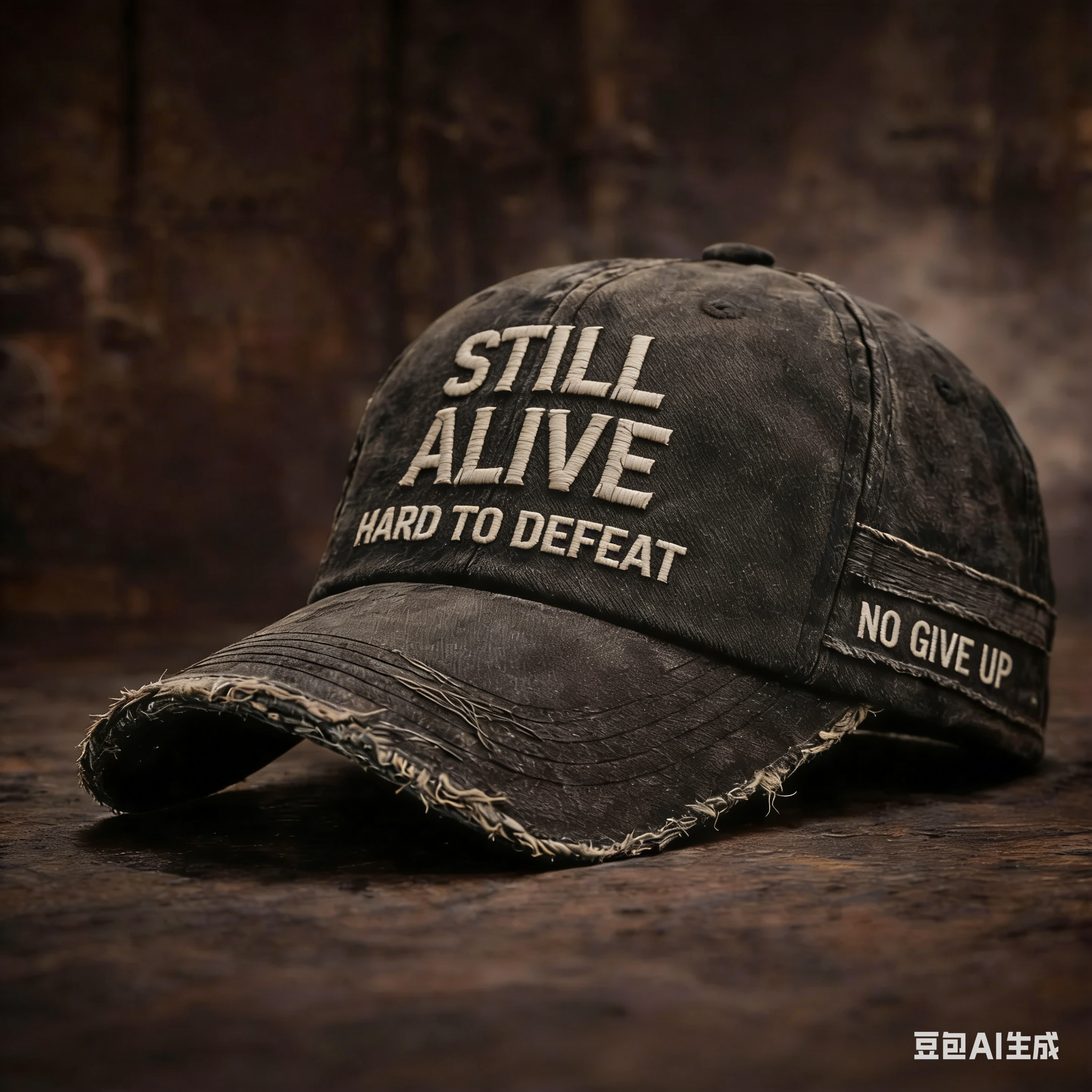 "Still Alive, Hard to Defeat" Vintage Distressed Cap