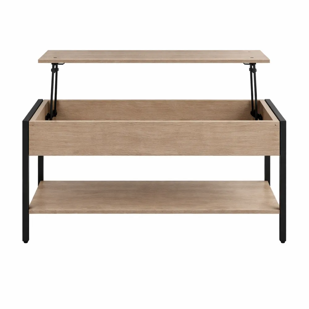 Tavolino da Caffè Sollevabile con Ripiano Elevabile per Salotto