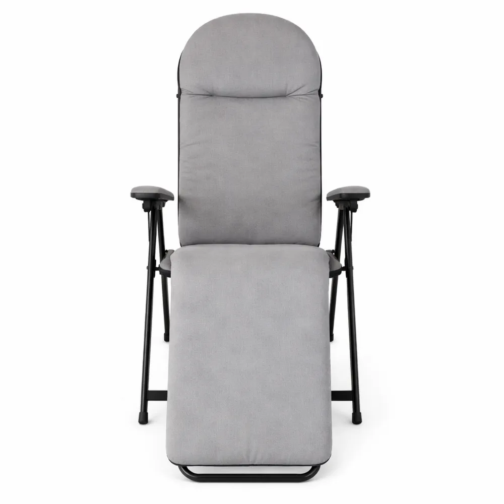 Sedia Sdraio Reclinabile con Cuscino Morbido per Interno ed Esterno