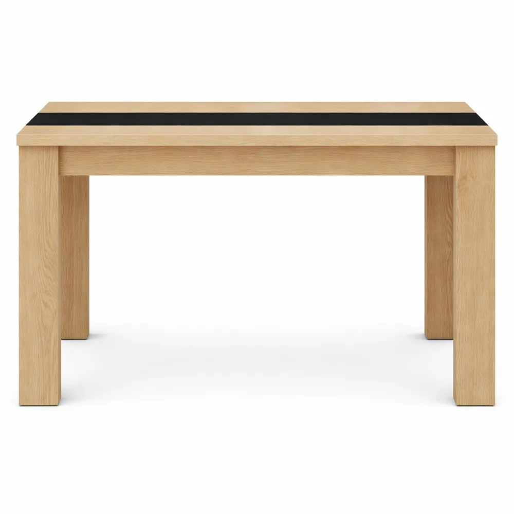 Tavolo da Pranzo Moderno per 4-6 Persone, Rettangolare, 120x69x75 cm, Nero e Legno