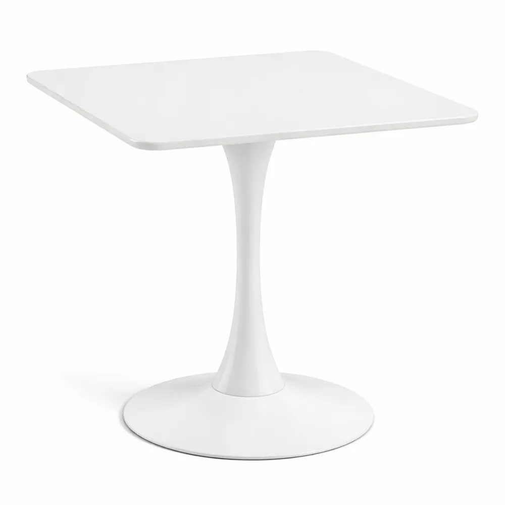 tavolo quadrato moderno 70x70 per cucina e soggiorno, bianco