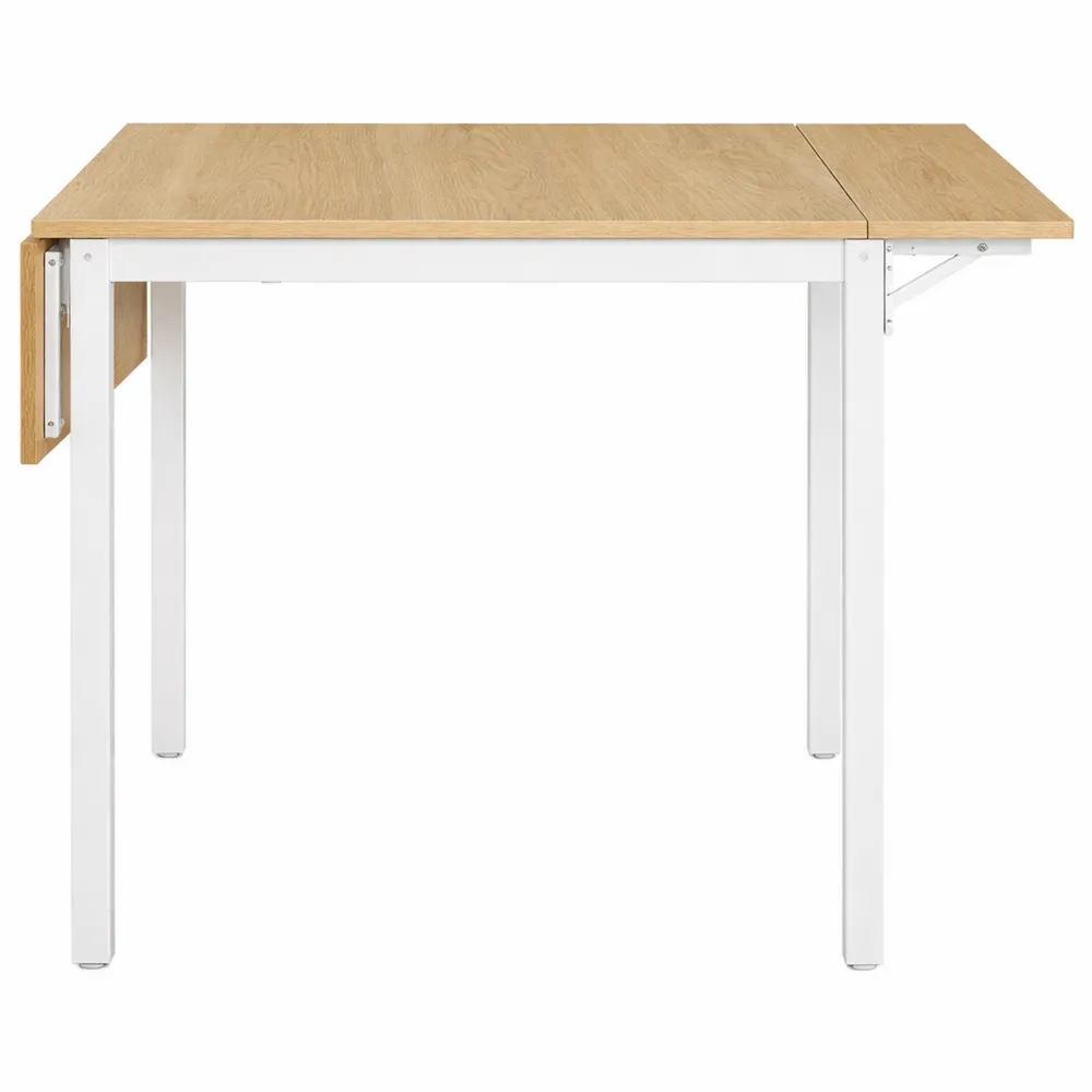 Tavolo da Pranzo Estensibile per Piccoli Spazi, Rovere Naturale e Bianco