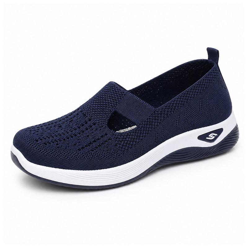 Women's Breathable Walking Flats, Non-Slip Soft Sole Easy-On Comfort
