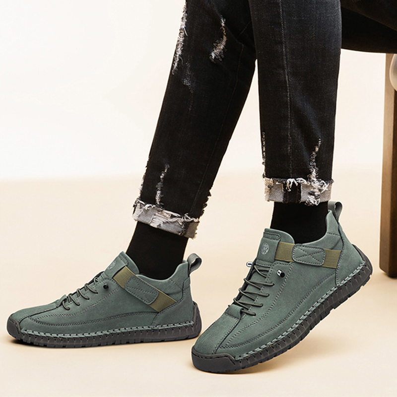 Herren-Freizeitschuhe Orthopädische Wanderschuhe Sommerliche atmungsaktive Sneaker Slipper Wanderschuhe Handgefertigte Leder-Flats