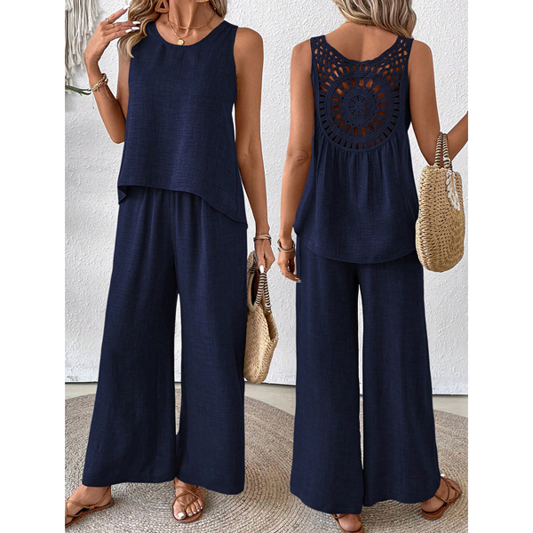 Women's Solid Color Simple Sleeveless Dress for Casual Attire