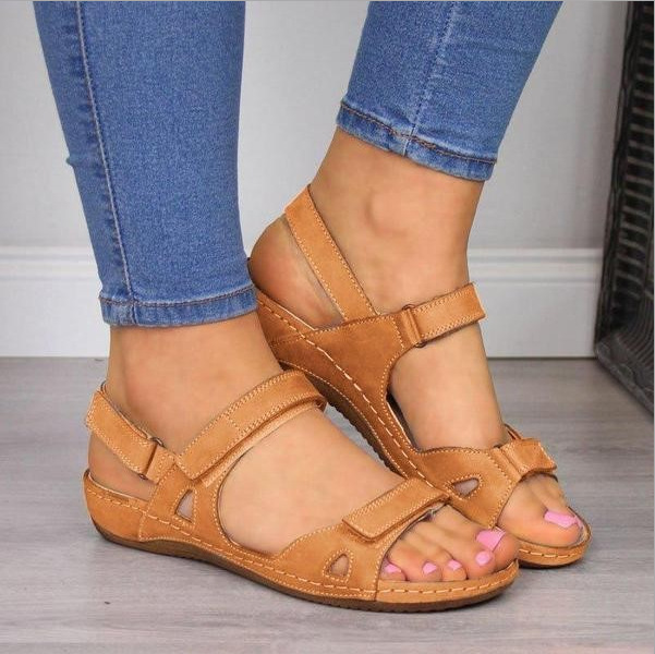Sandales Compensées Orthopédiques Ajustables - Double Scratch & Éclat Féminin