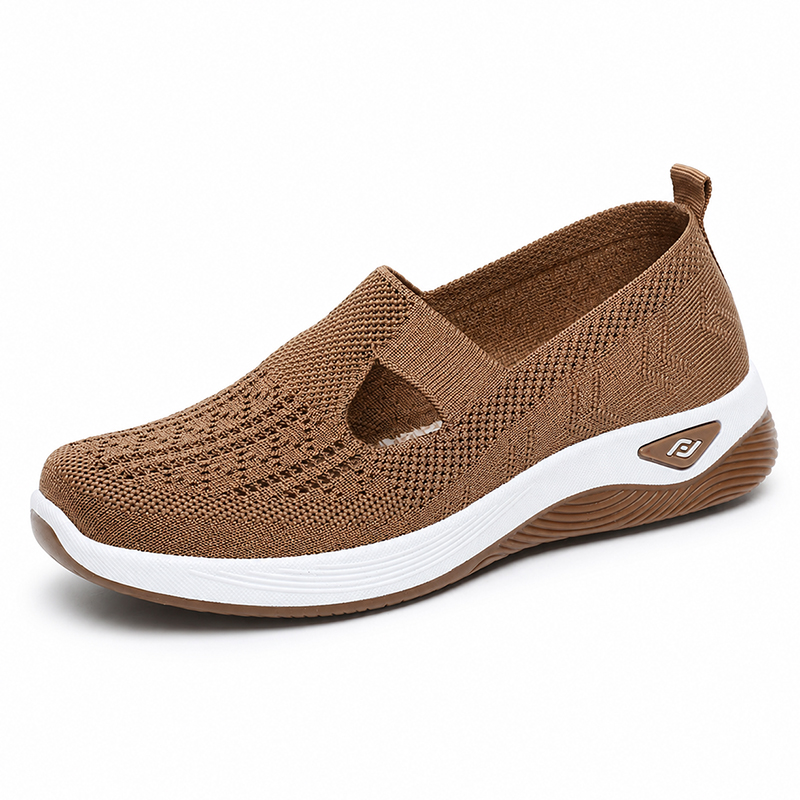 Women's Breathable Walking Flats, Non-Slip Soft Sole Easy-On Comfort