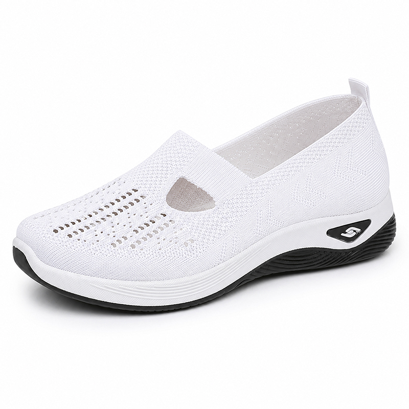 Women's Breathable Walking Flats, Non-Slip Soft Sole Easy-On Comfort
