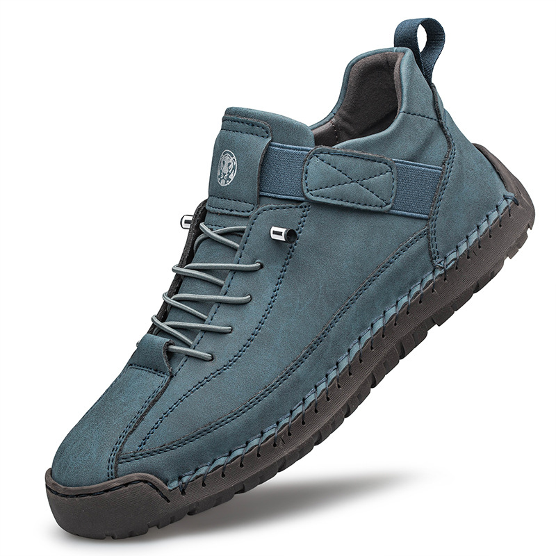 Herren-Freizeitschuhe Orthopädische Wanderschuhe Sommerliche atmungsaktive Sneaker Slipper Wanderschuhe Handgefertigte Leder-Flats