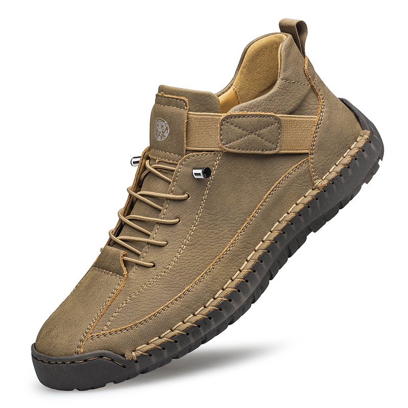 Herren-Freizeitschuhe Orthopädische Wanderschuhe Sommerliche atmungsaktive Sneaker Slipper Wanderschuhe Handgefertigte Leder-Flats