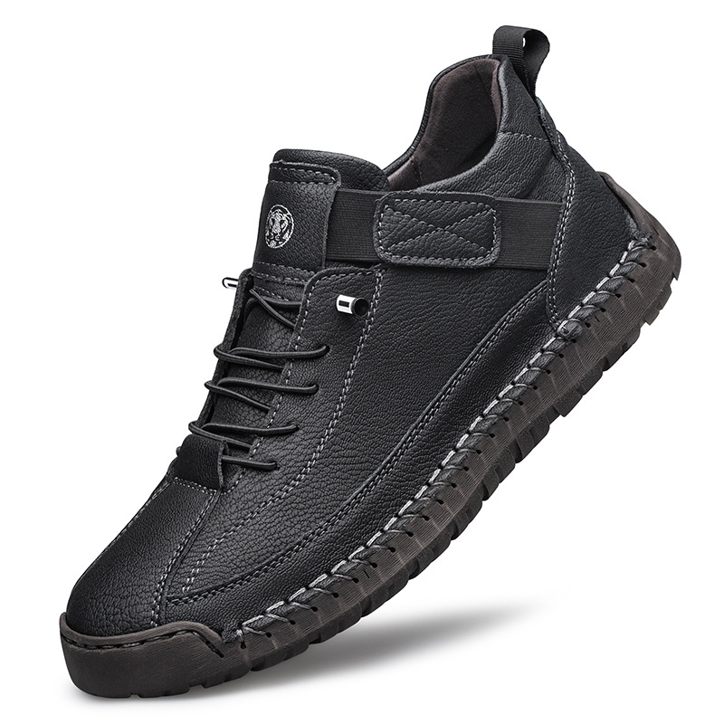 Herren-Freizeitschuhe Orthopädische Wanderschuhe Sommerliche atmungsaktive Sneaker Slipper Wanderschuhe Handgefertigte Leder-Flats