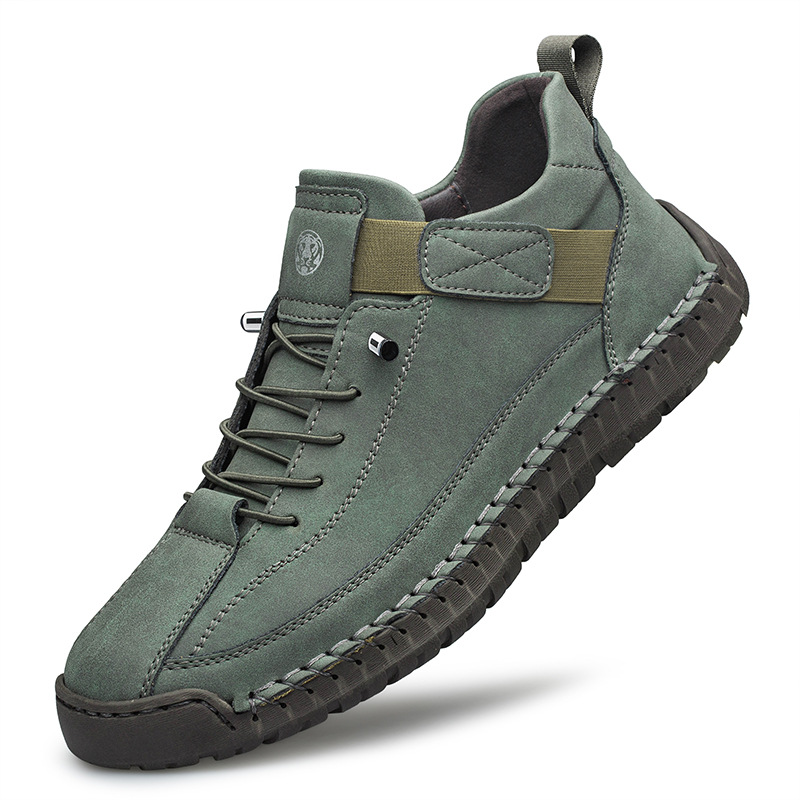 Herren-Freizeitschuhe Orthopädische Wanderschuhe Sommerliche atmungsaktive Sneaker Slipper Wanderschuhe Handgefertigte Leder-Flats