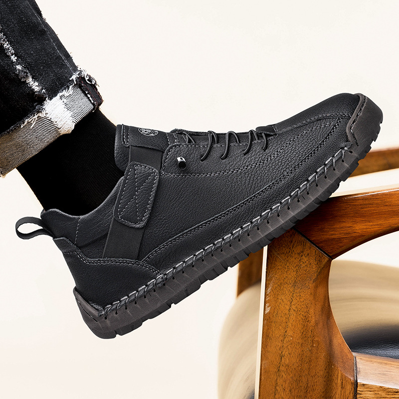 Herren-Freizeitschuhe Orthopädische Wanderschuhe Sommerliche atmungsaktive Sneaker Slipper Wanderschuhe Handgefertigte Leder-Flats