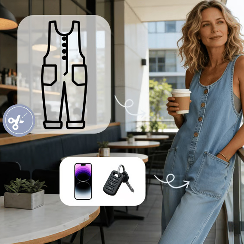 Das ultimative Sommer-Essential: Lässiger Denim-Jumpsuit mit Taschen 👖