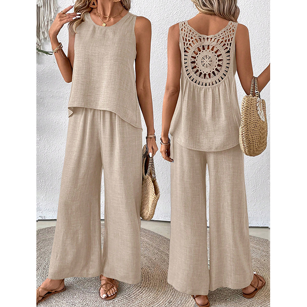 Women's Solid Color Simple Sleeveless Dress for Casual Attire