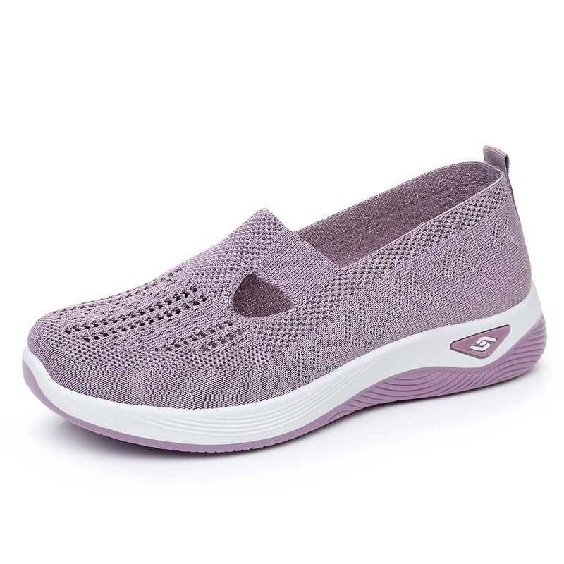 Women's Breathable Walking Flats, Non-Slip Soft Sole Easy-On Comfort