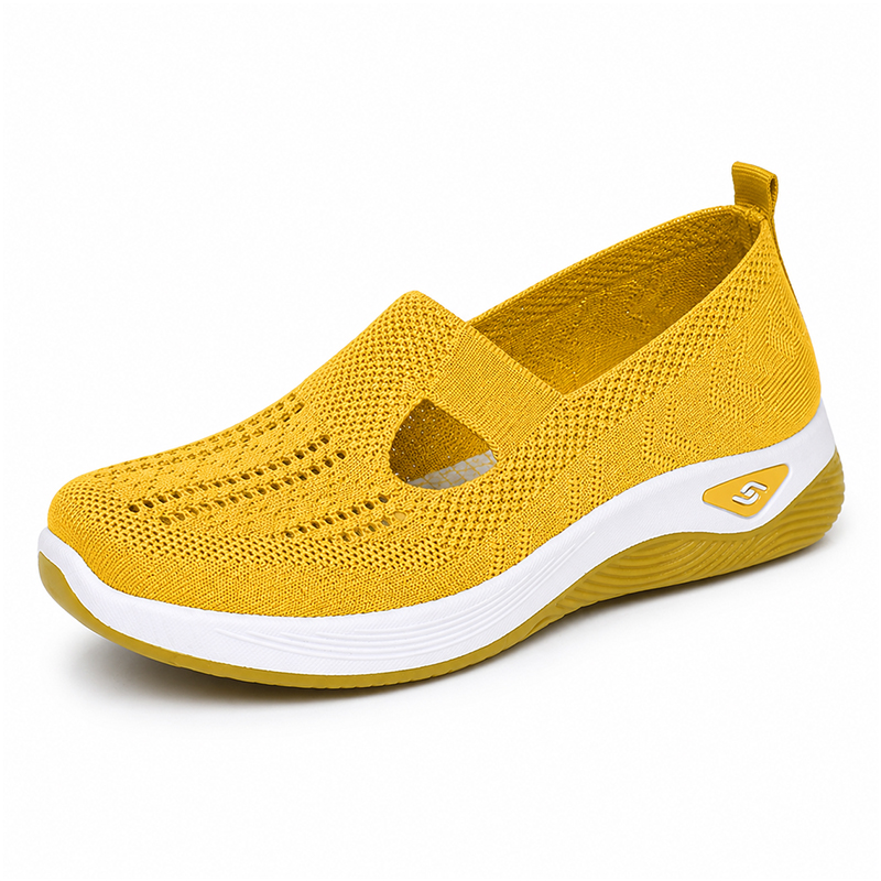 Women's Breathable Walking Flats, Non-Slip Soft Sole Easy-On Comfort