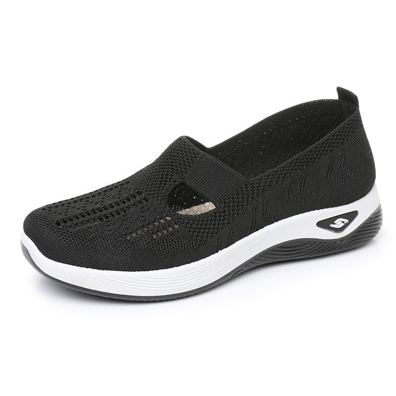 Women's Breathable Walking Flats, Non-Slip Soft Sole Easy-On Comfort