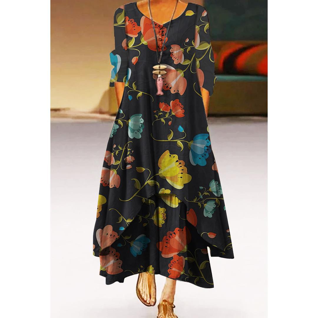 Künstlerisches, schwingendes Blumenkleid von Andrea Serena