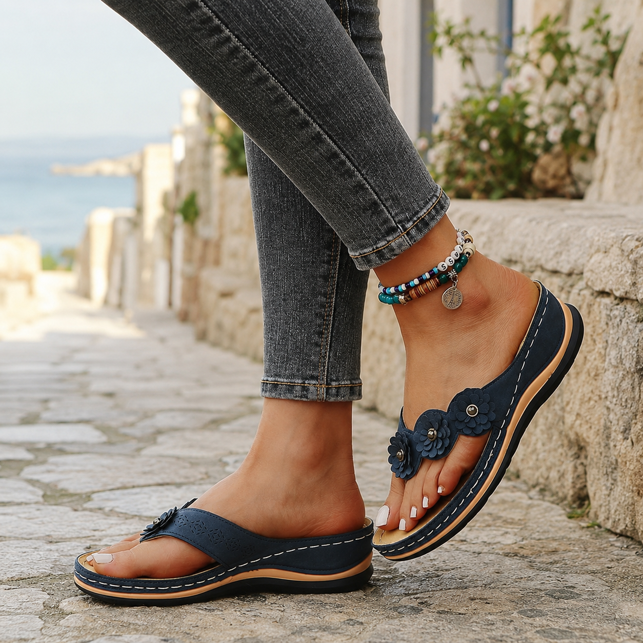 🌸 Sandales Fleuries Confortables – Élégance, Légèreté & Bien-être à Chaque Pas 👣✨