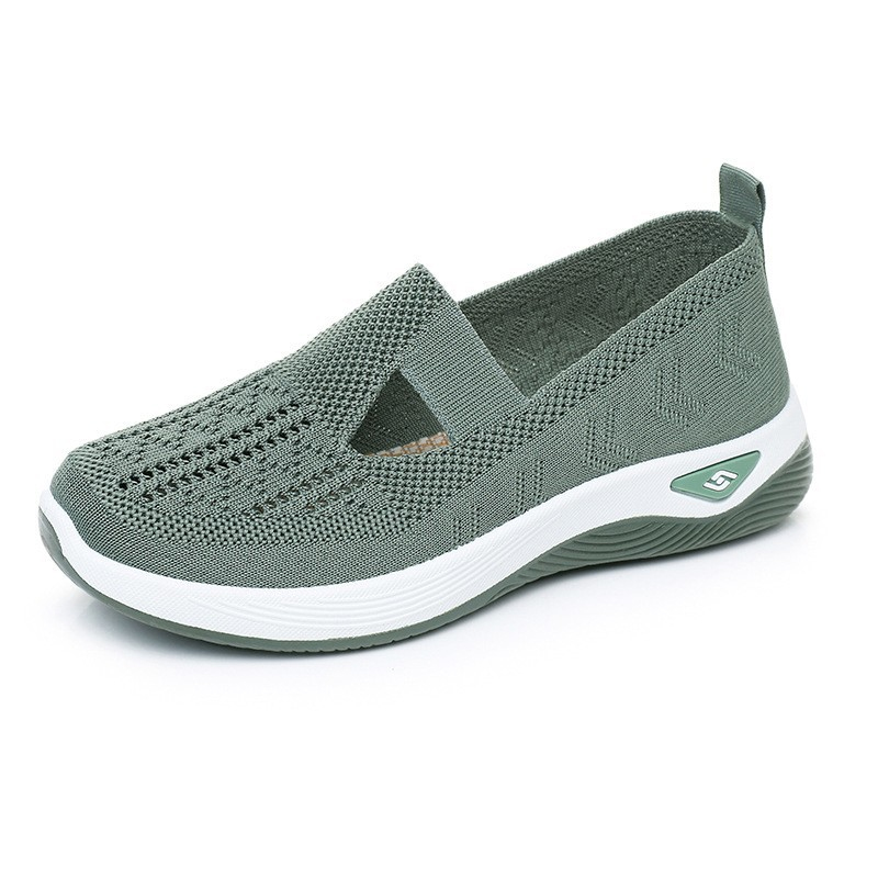 Women's Breathable Walking Flats, Non-Slip Soft Sole Easy-On Comfort