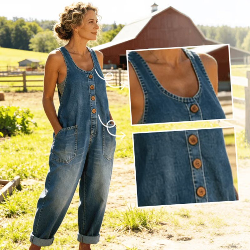 Das ultimative Sommer-Essential: Lässiger Denim-Jumpsuit mit Taschen 👖