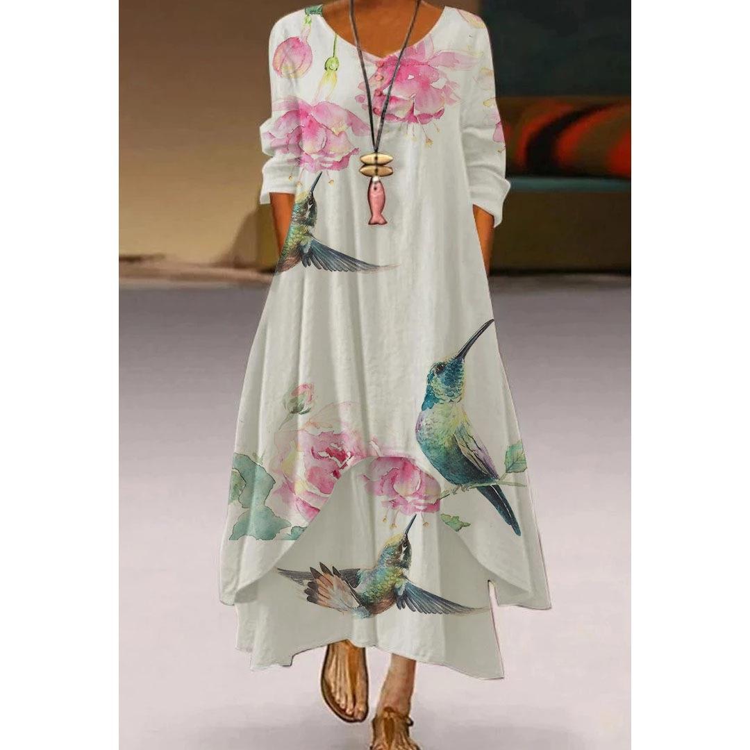 Künstlerisches, schwingendes Blumenkleid von Andrea Serena