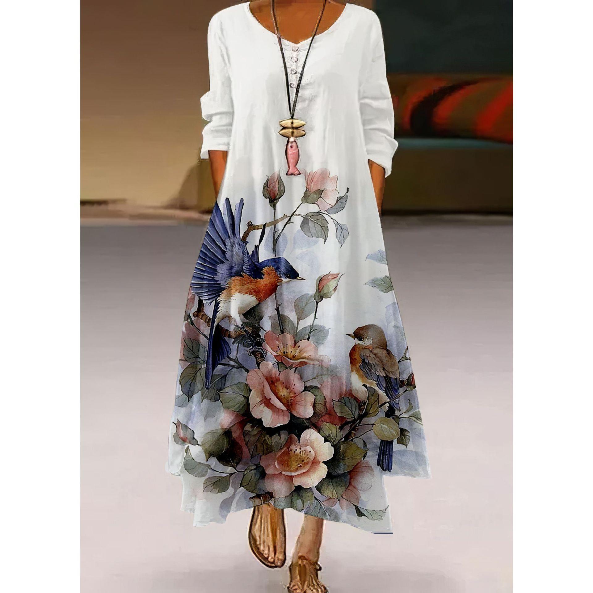 Künstlerisches, schwingendes Blumenkleid von Andrea Serena
