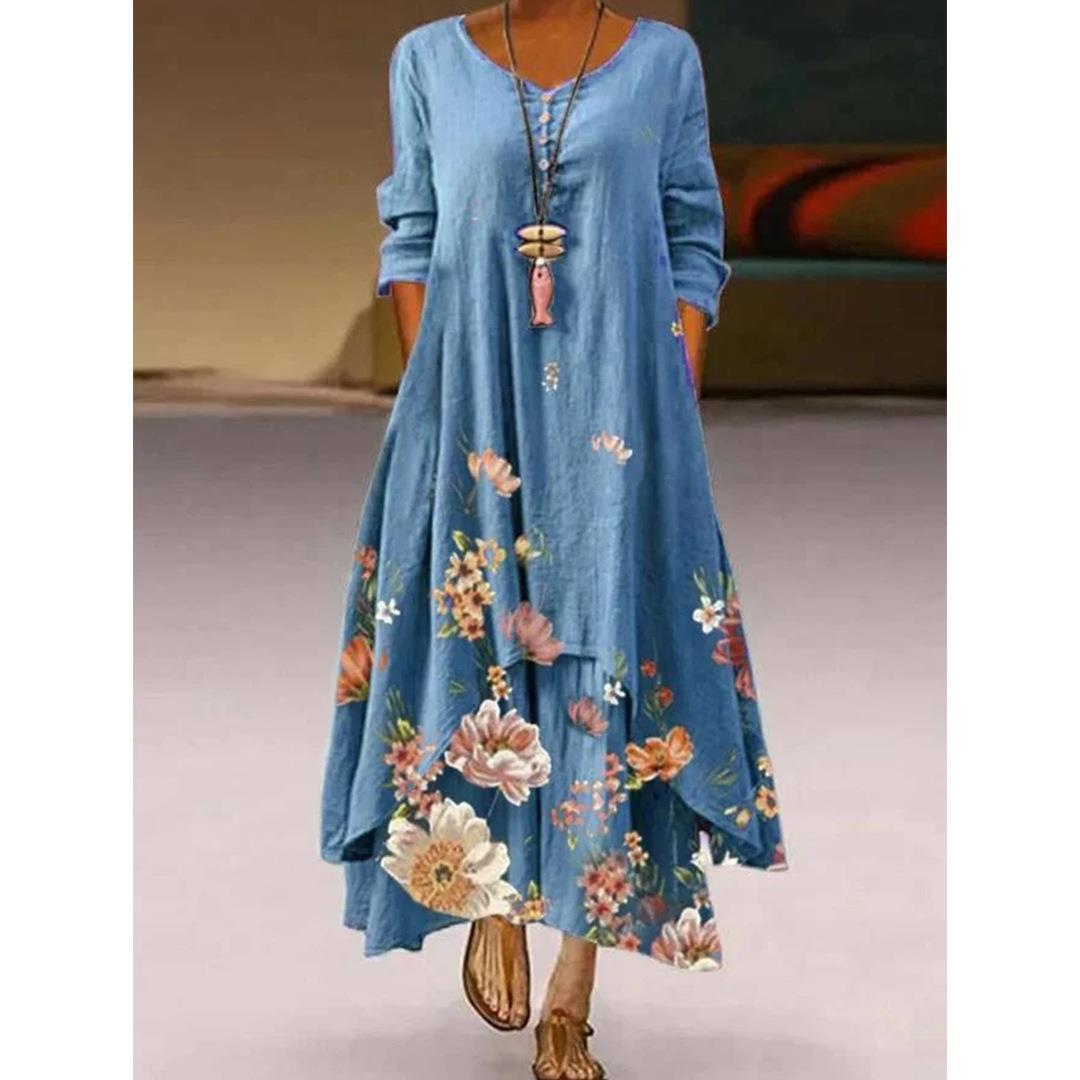 Künstlerisches, schwingendes Blumenkleid von Andrea Serena