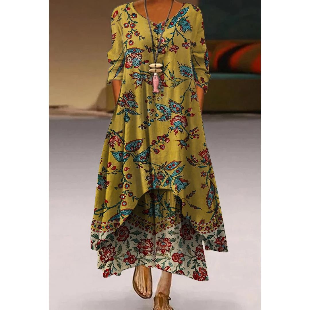 Künstlerisches, schwingendes Blumenkleid von Andrea Serena