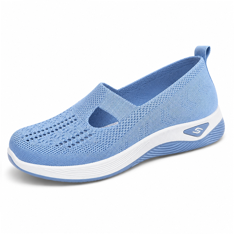 Women's Breathable Walking Flats, Non-Slip Soft Sole Easy-On Comfort