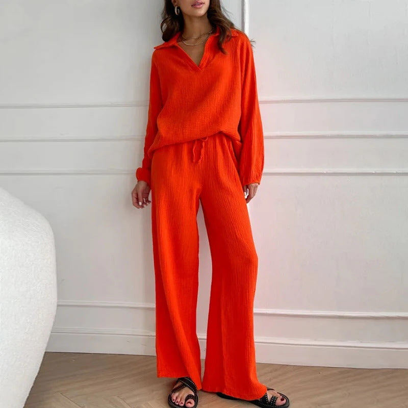 Elegantes Andrea Serena Langarm-Set in lockerer Passform