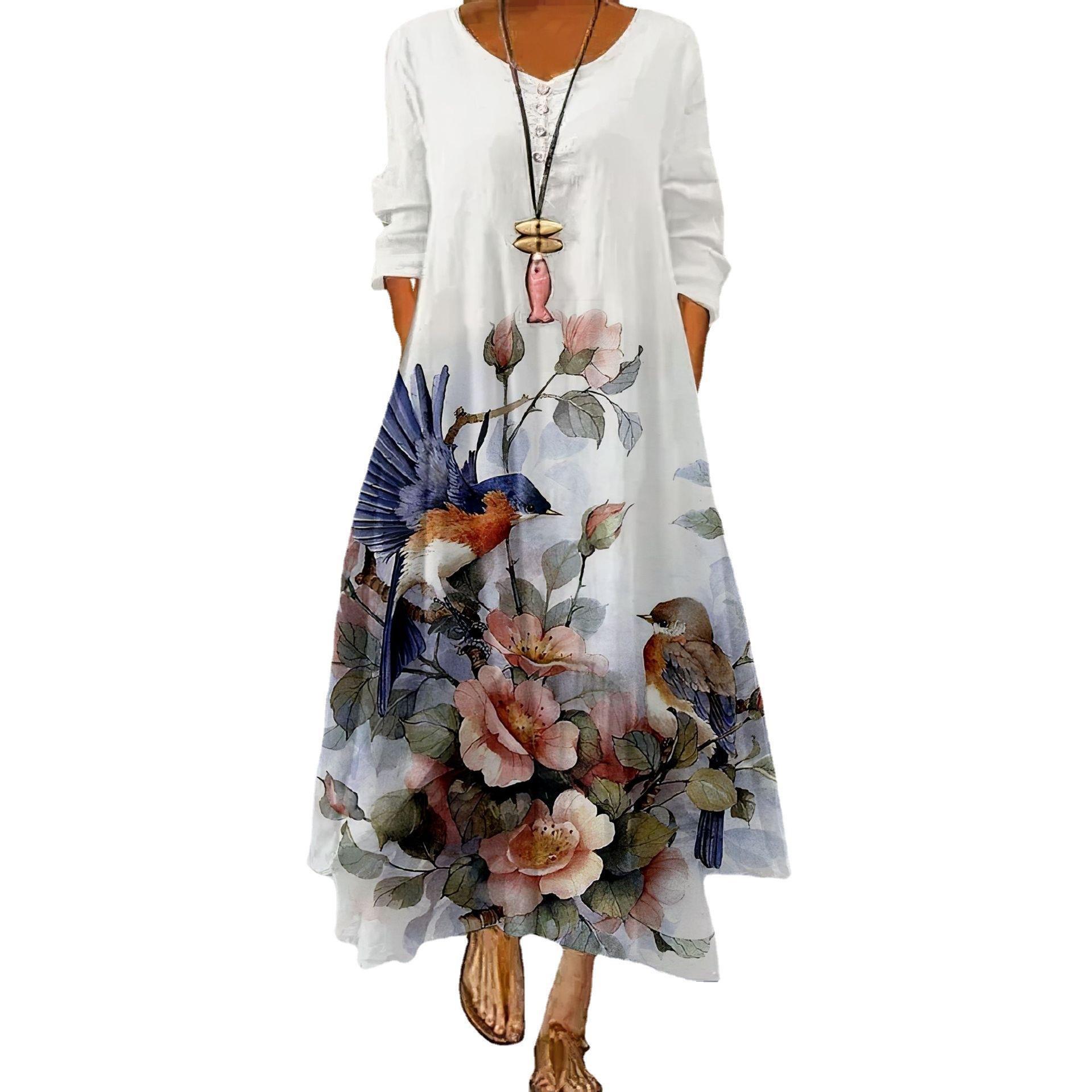 Künstlerisches, schwingendes Blumenkleid von Andrea Serena