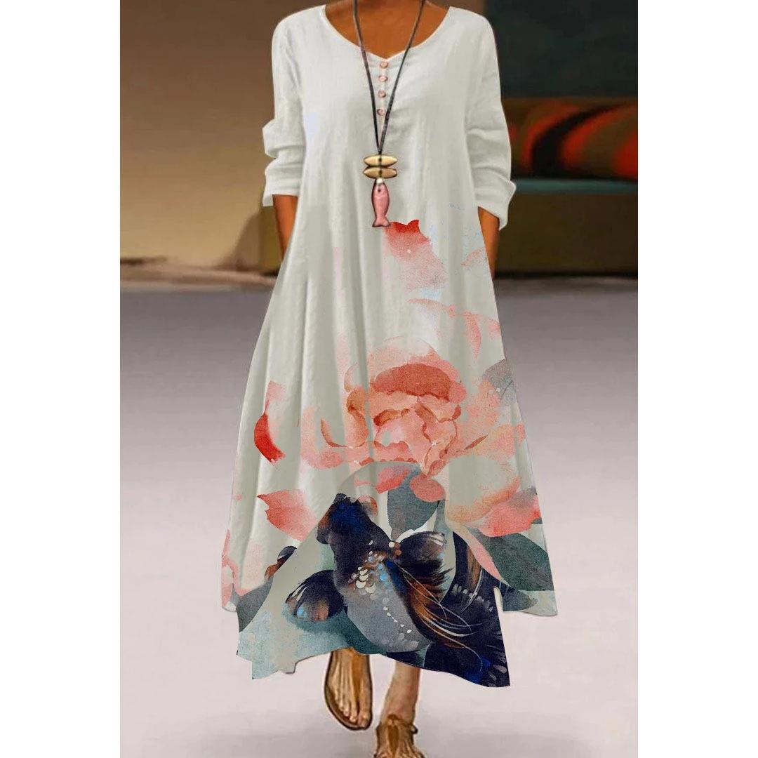 Künstlerisches, schwingendes Blumenkleid von Andrea Serena