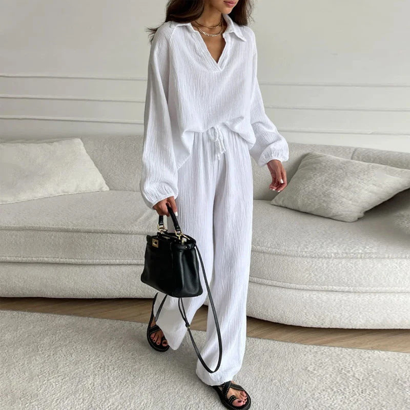 Elegantes Andrea Serena Langarm-Set in lockerer Passform