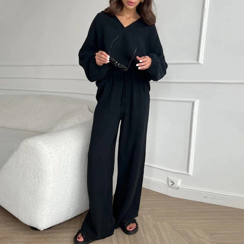 Elegantes Andrea Serena Langarm-Set in lockerer Passform
