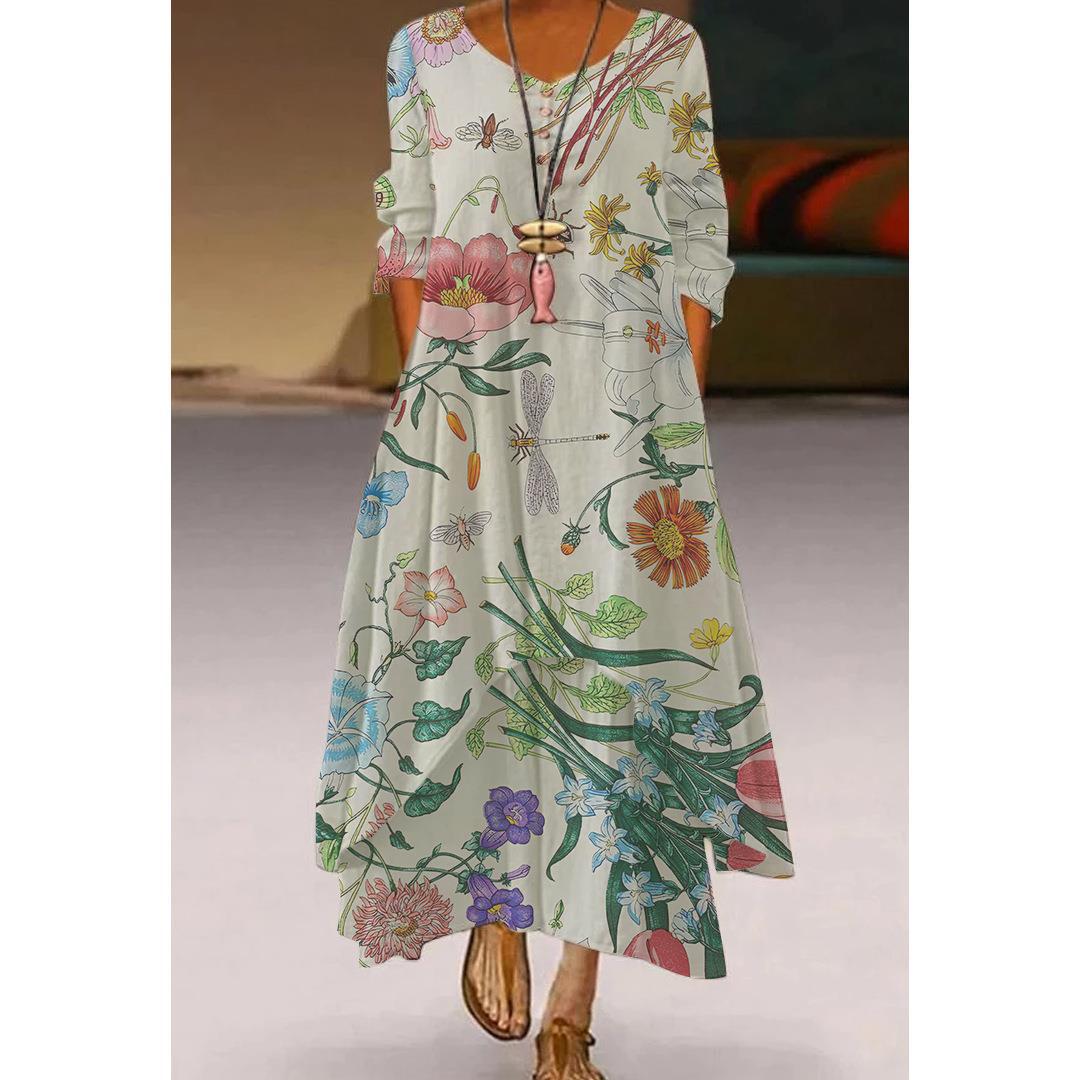 Künstlerisches, schwingendes Blumenkleid von Andrea Serena