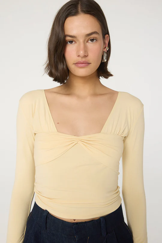 Buttercream Straight Neckline Top