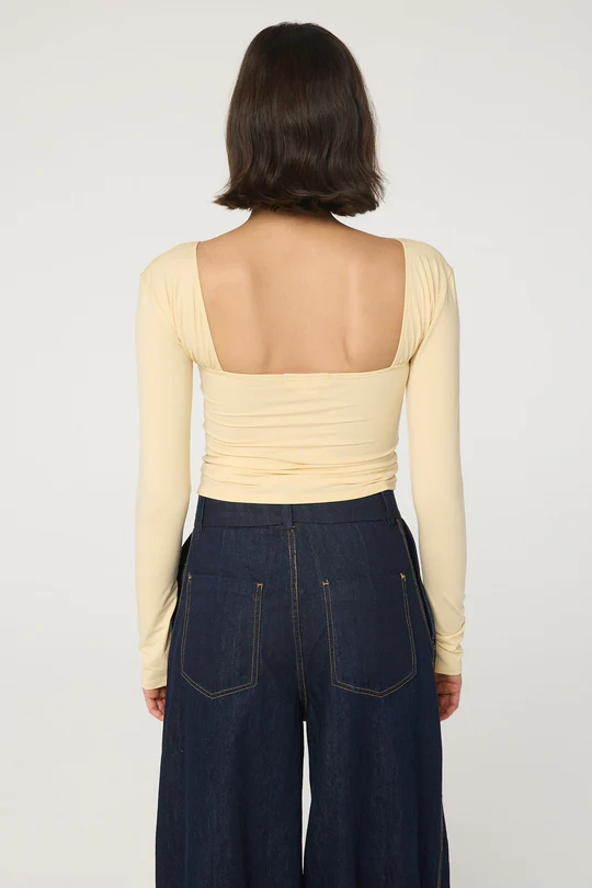 Buttercream Straight Neckline Top